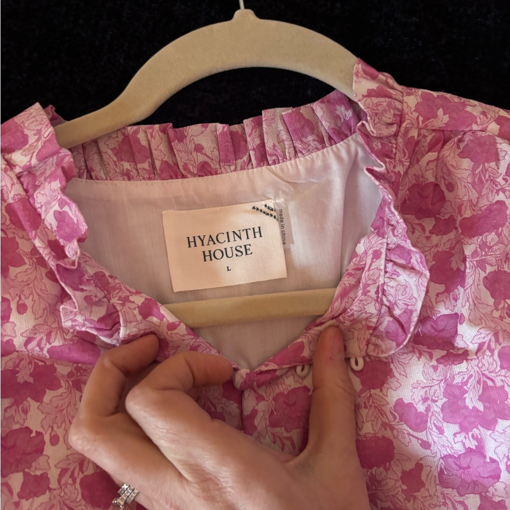 Tuckernuck Hyacinth House Pink and White Floral Mimi Midi Dress size large - Picture 5 of 12